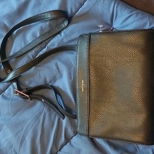 Double zipper black purse
